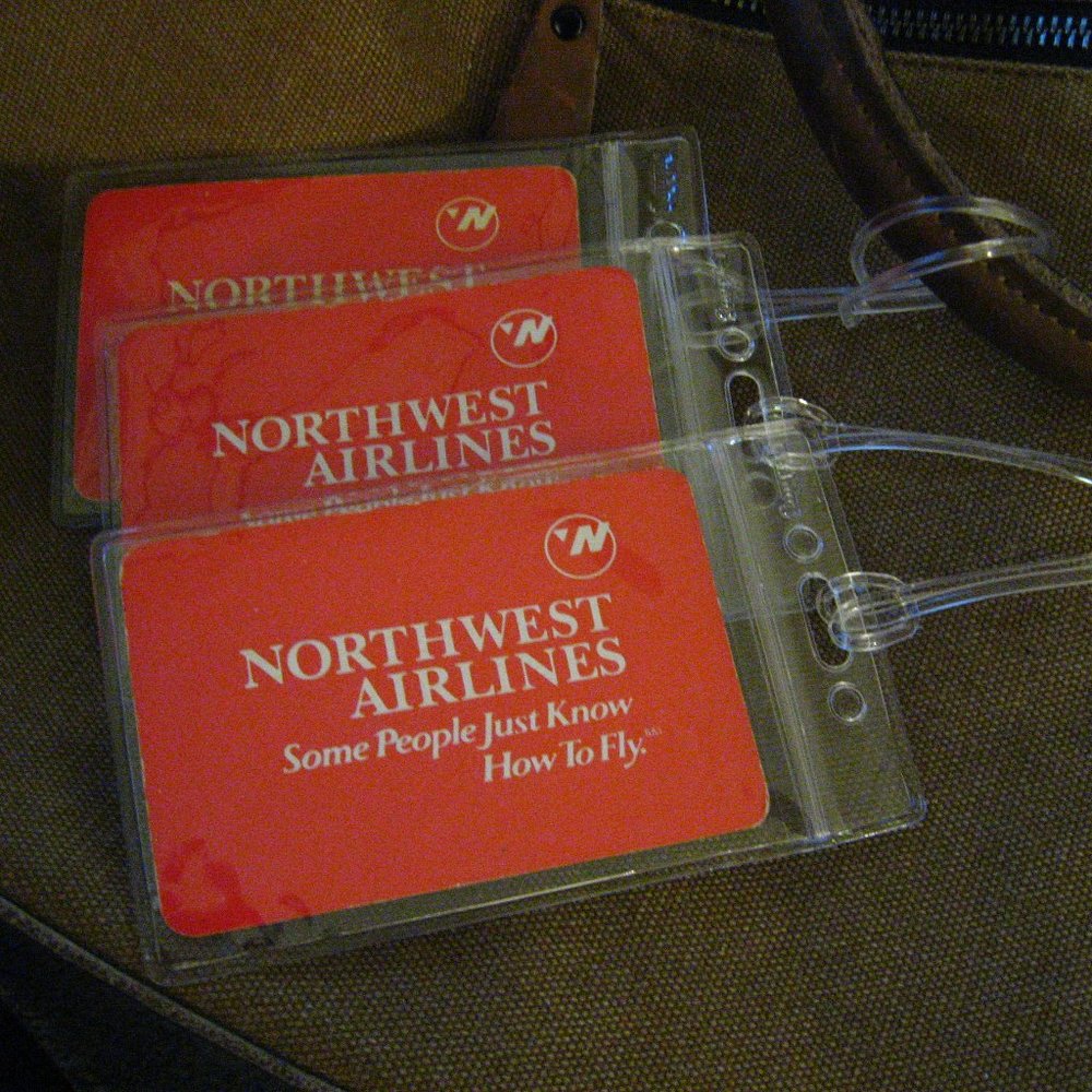 ✈️ Northwest Airlines Vintage Luggage Tags (3)